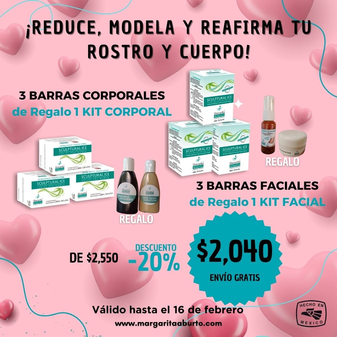 3 barras facial + 3 corporal + kits de regalo